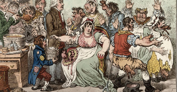 V0011069 Edward Jenner among patients in the Small